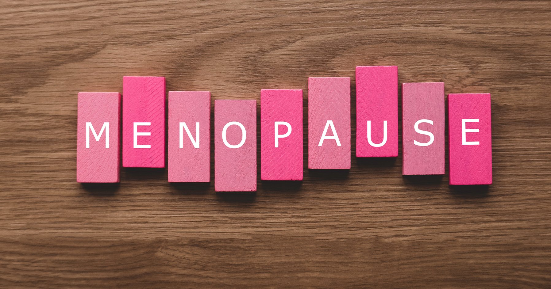 Image of tiles spelling out the word menopause.