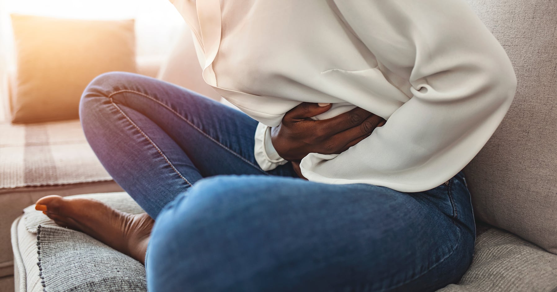 Image of woman experiencing premenstrual syndrome.