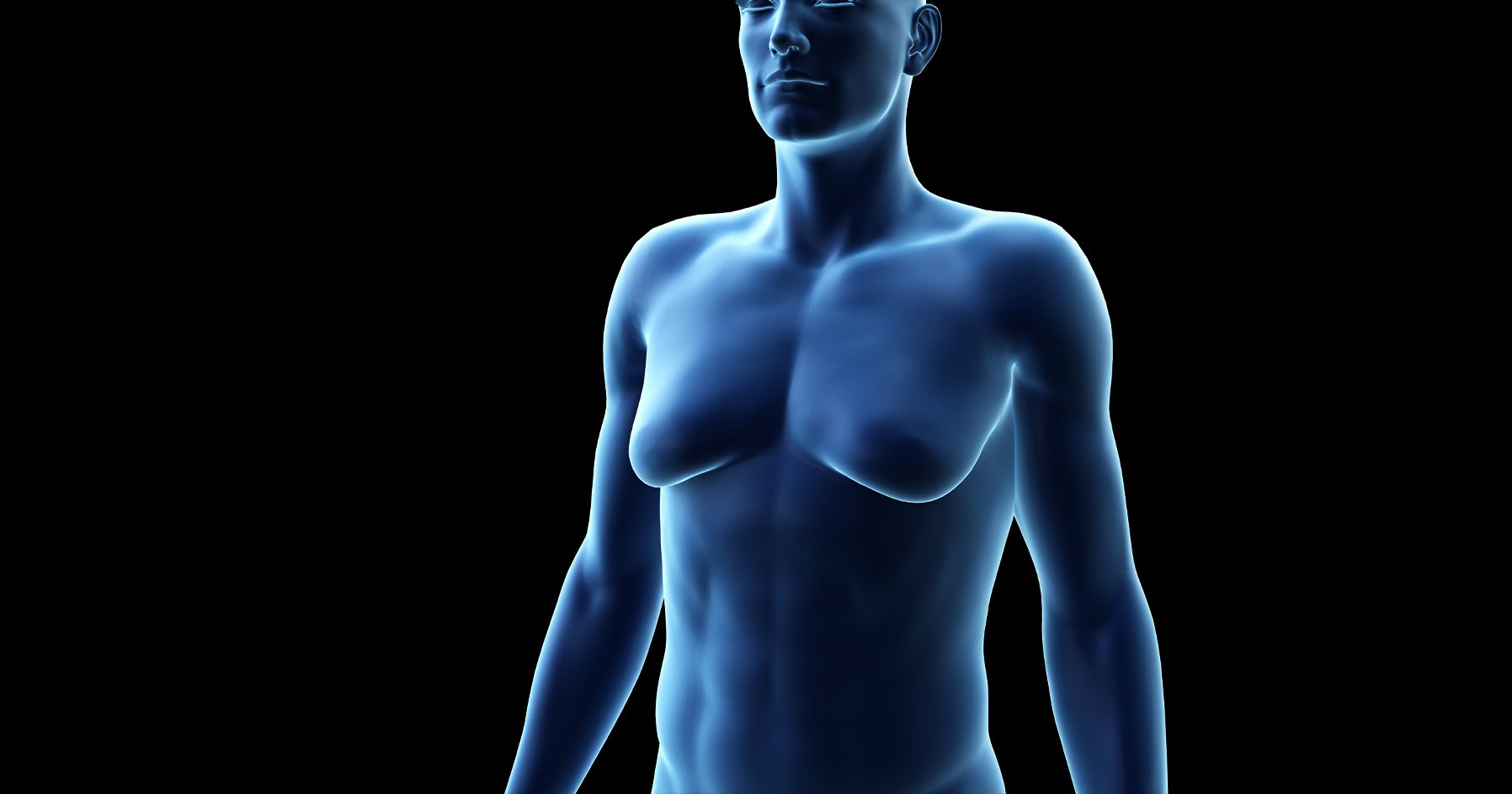 Image of the effects of gynecomastia on male body.