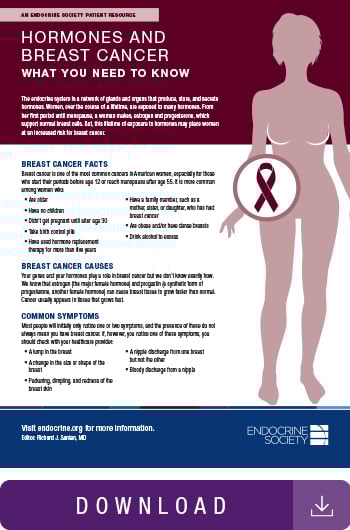 Image of hormones and breast cancer infographic.