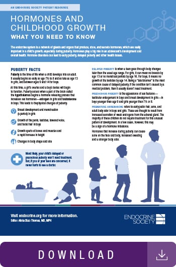 Image of hormones and childhood growth infographic.