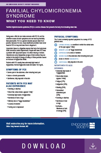 Image of Familial chylomicronemia syndrome (FCS) infographic.