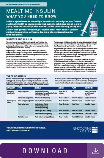 Image of mealtime insulin infographic.