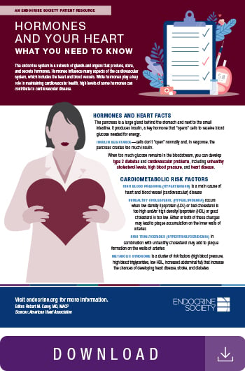 Image of hormones and your heart infographic.