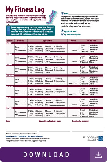 Image of insulin activity log toolkit.