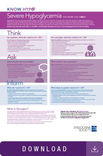 Infographic on understanding severe hypoglycemia.