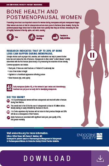 Image of postmenopausal bone health patient guide.