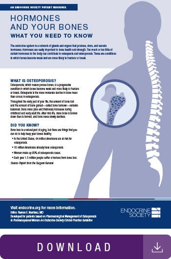 Image of  hormone bone health patient guide.