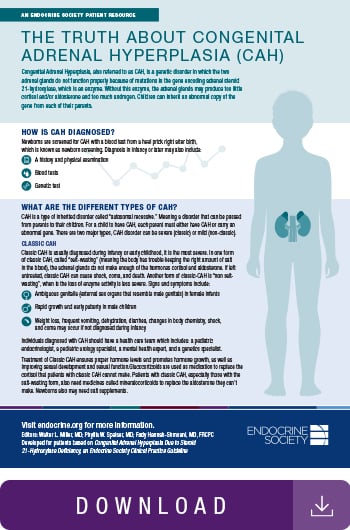 Image of patient guide on congenital adrenal hyperplasia.