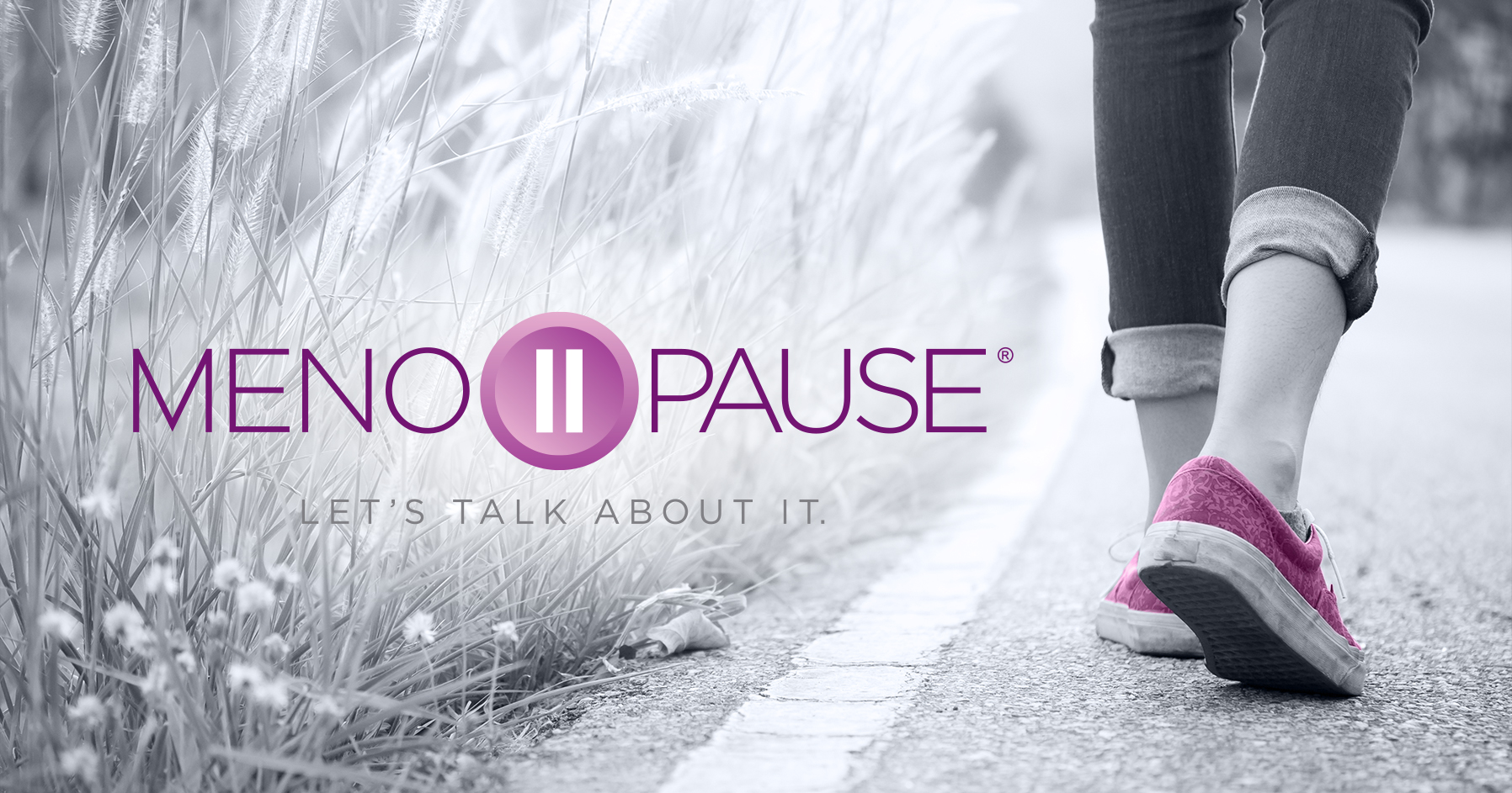 Women walking along a road with the Menopause Map logo displayed
